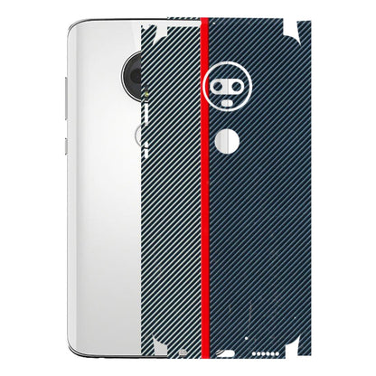 Motorola Phone Skins (All Models) - Blue Sober Lines - 3D Embossed Finish (L-305) Motorola Moto G7