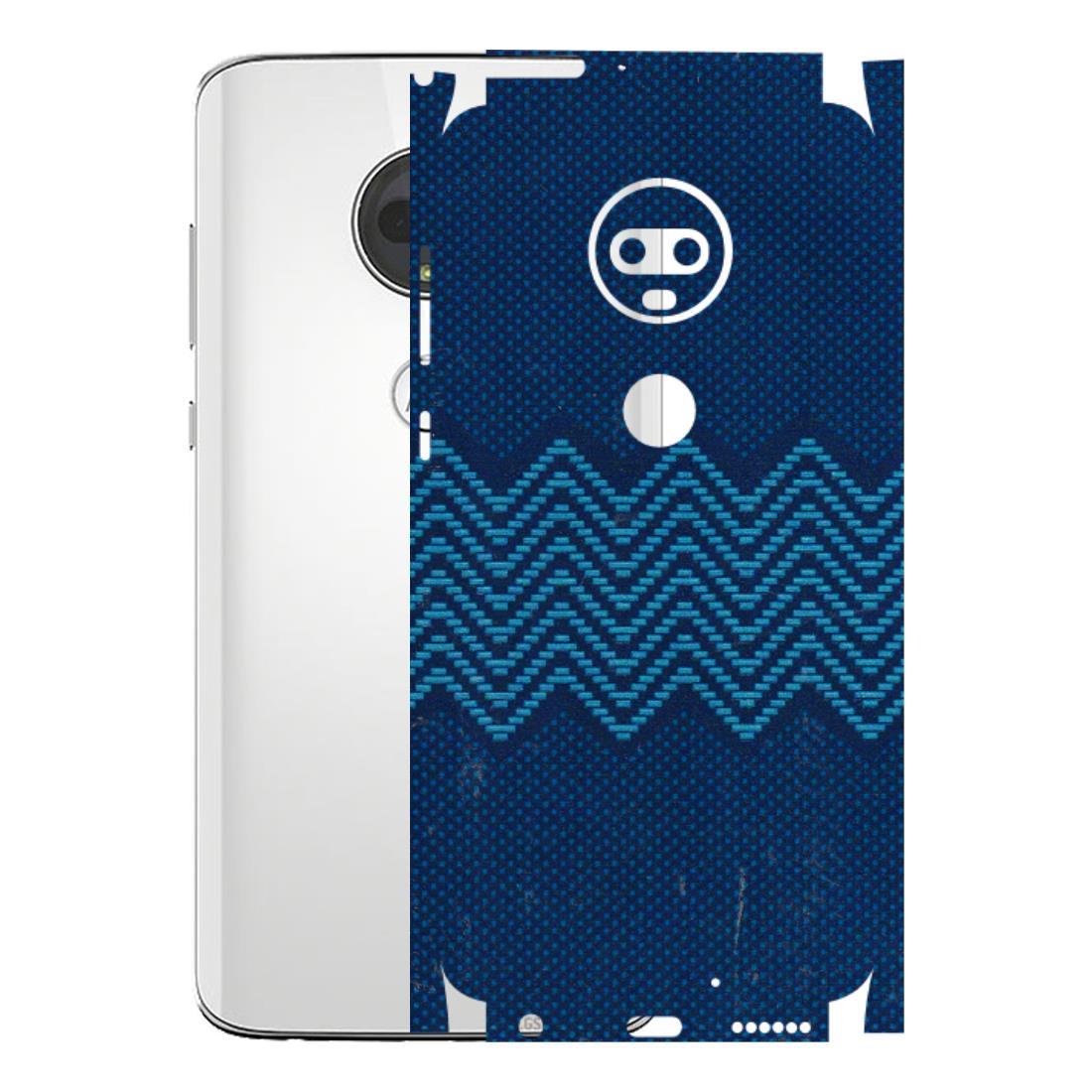 Motorola Phone Skins (All Models) - Blue Sober Waves - 3D Embossed Finish (L-306) Motorola Moto G7