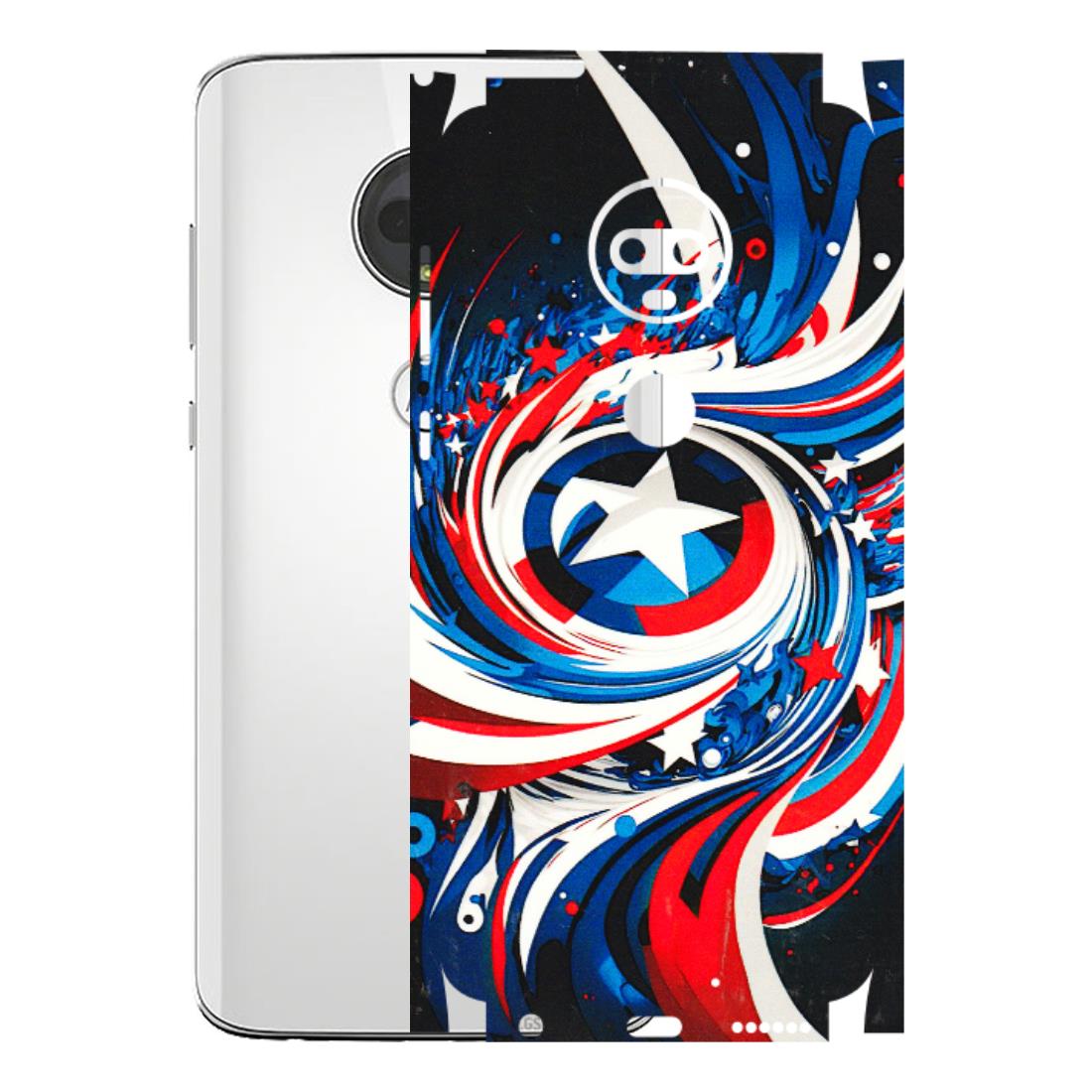 Motorola Phone Skins (All Models) - Captain America Logo - 3D Embossed Finish (L-307) Motorola Moto G7