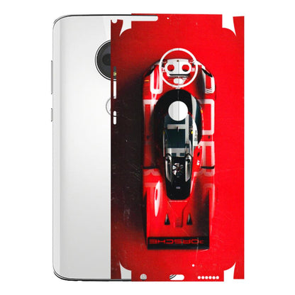 Motorola Phone Skins (All Models) - Red Porsche Car Logo - 3D Embossed Finish (L-315) Motorola Moto G7