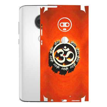 Motorola Phone Skins (All Models) - Aum Shiv Orange - 3D Embossed Finish (L-32) Motorola Moto G7