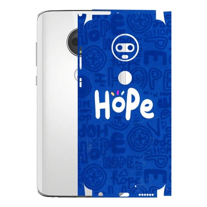 Motorola Phone Skins (All Models) - Hope Doodles Blue - 3D Embossed Finish (L-43) Motorola Moto G7