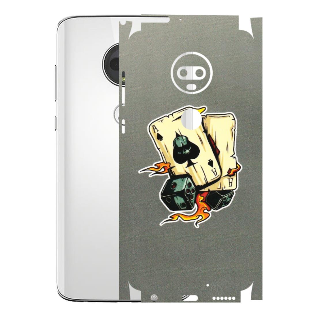 Motorola Phone Skins (All Models) - Grey Cards Of Ace - 3D Embossed Finish (L-77) Motorola Moto G7