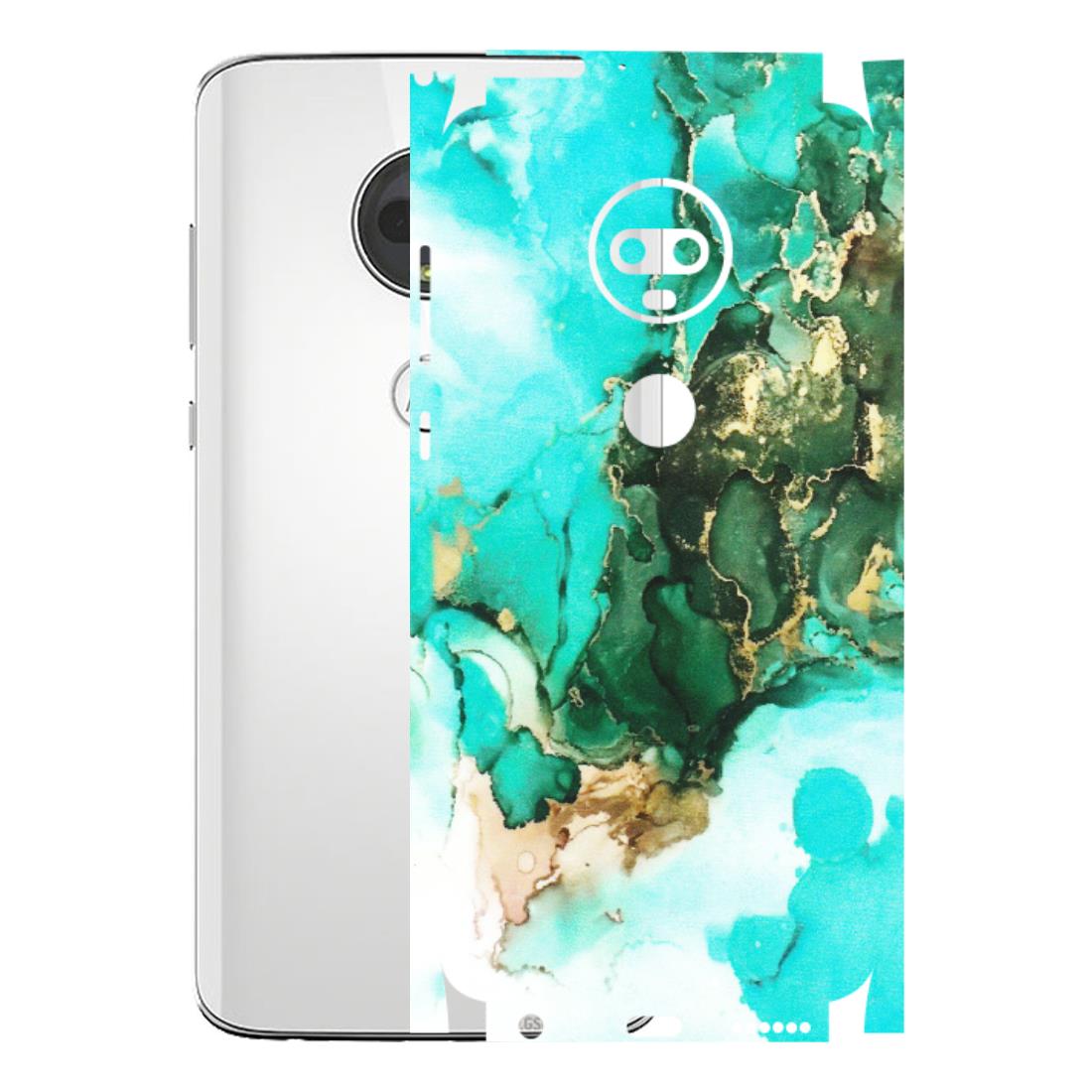 Motorola Phone Skins (All Models) - The Blue Gold Marble - Matte Finish (M-124) Motorola Moto G7