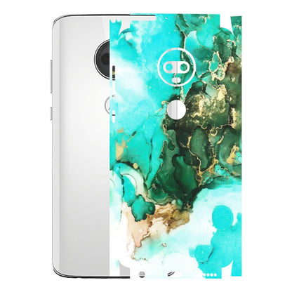 Motorola Phone Skins (All Models) - The Blue Gold Marble - Matte Finish (M-124) Motorola Moto G7