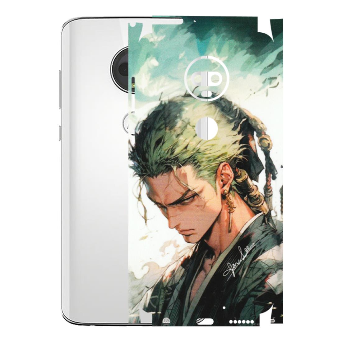 Motorola Phone Skins (All Models) - New Roronoa Zoro One Picece Anime - Matte Finish (M-140) Motorola Moto G7