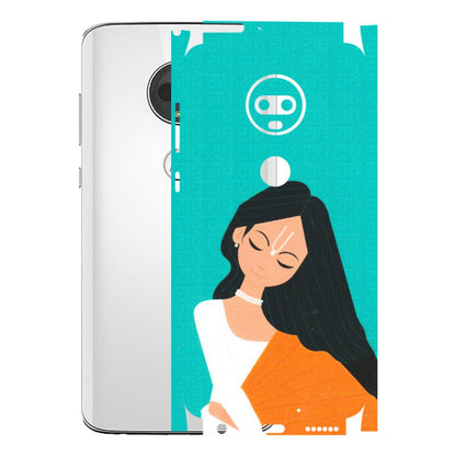 Motorola Phone Skins (All Models) - Radhe Radhe With Hindu Symbol - Matte Finish (M-164) Motorola Moto G7