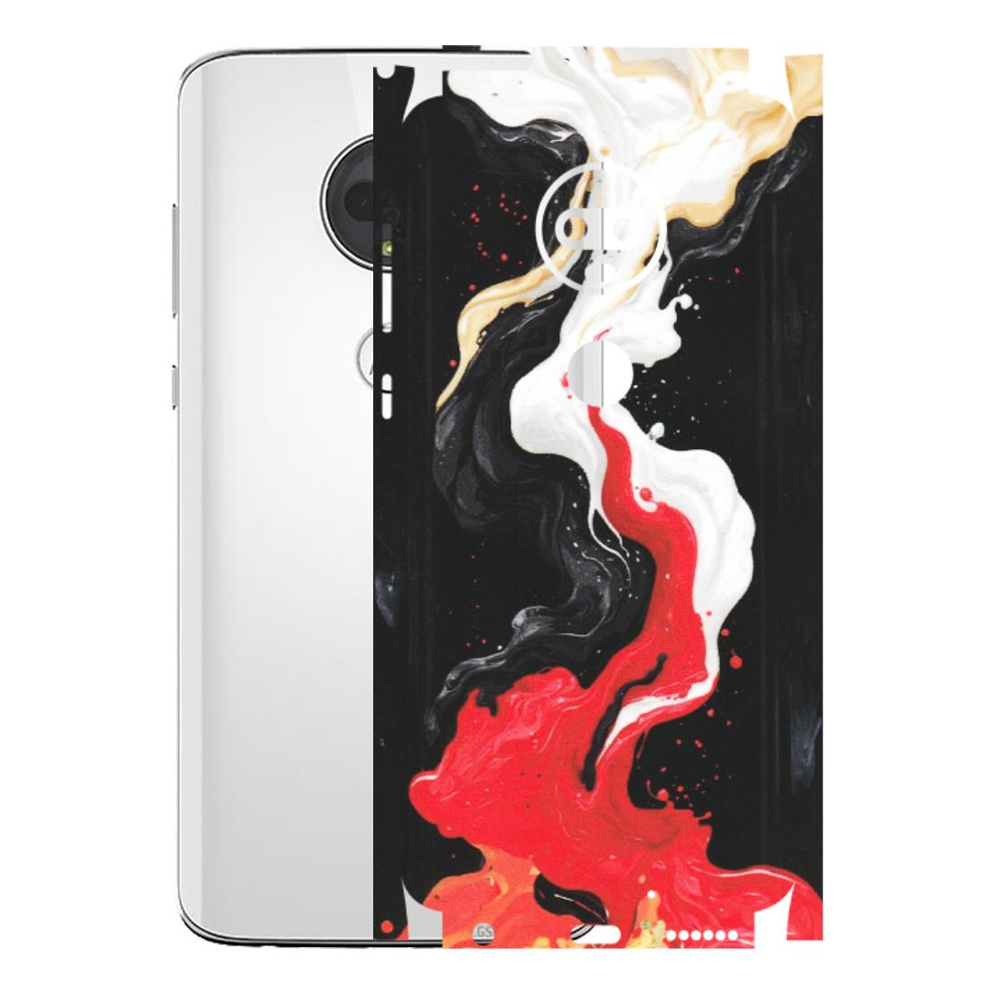 Motorola Phone Skins (All Models) - Black Red White Paint Splash Fusion - Matte Finish (M-56) Motorola Moto G7