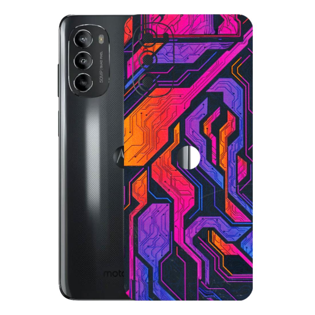 Motorola Phone Skins (All Models) - Tech Circuits Futuristic - 3D Embossed Finish (L-07) Motorola Moto G82 (5G)
