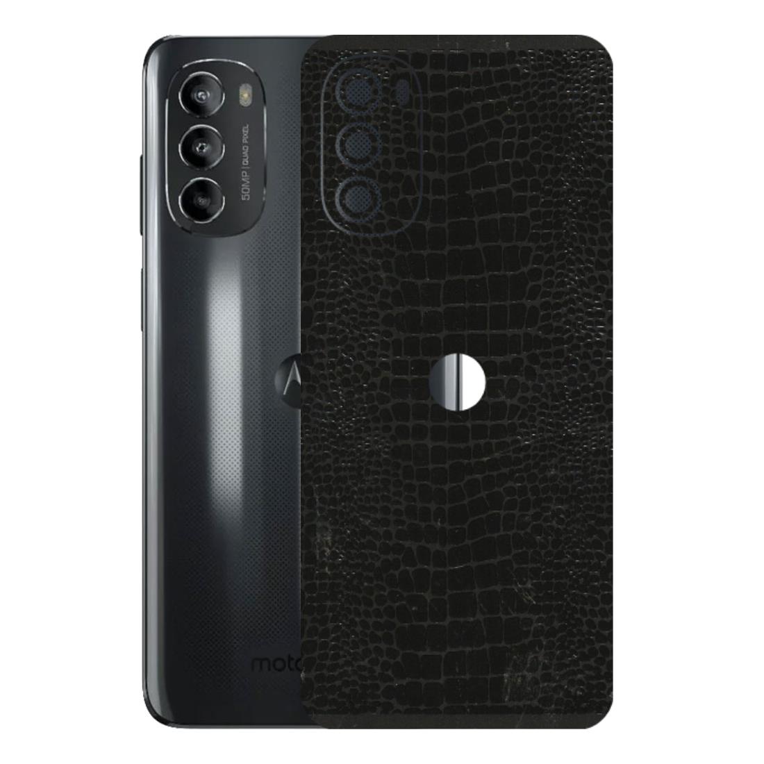 Motorola Phone Skins (All Models) - Snake Leather Black - 3D Embossed Finish (L-107) Motorola Moto G82 (5G)