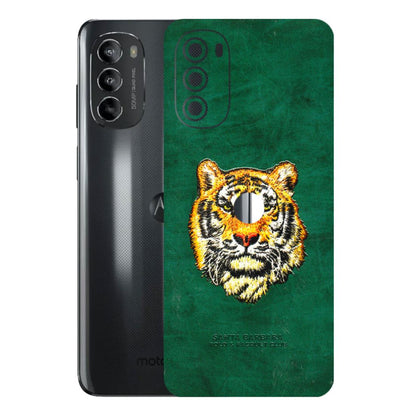 Motorola Phone Skins (All Models) - Leather Feel Tiger - 3D Embossed Finish (L-111) Motorola Moto G82 (5G)