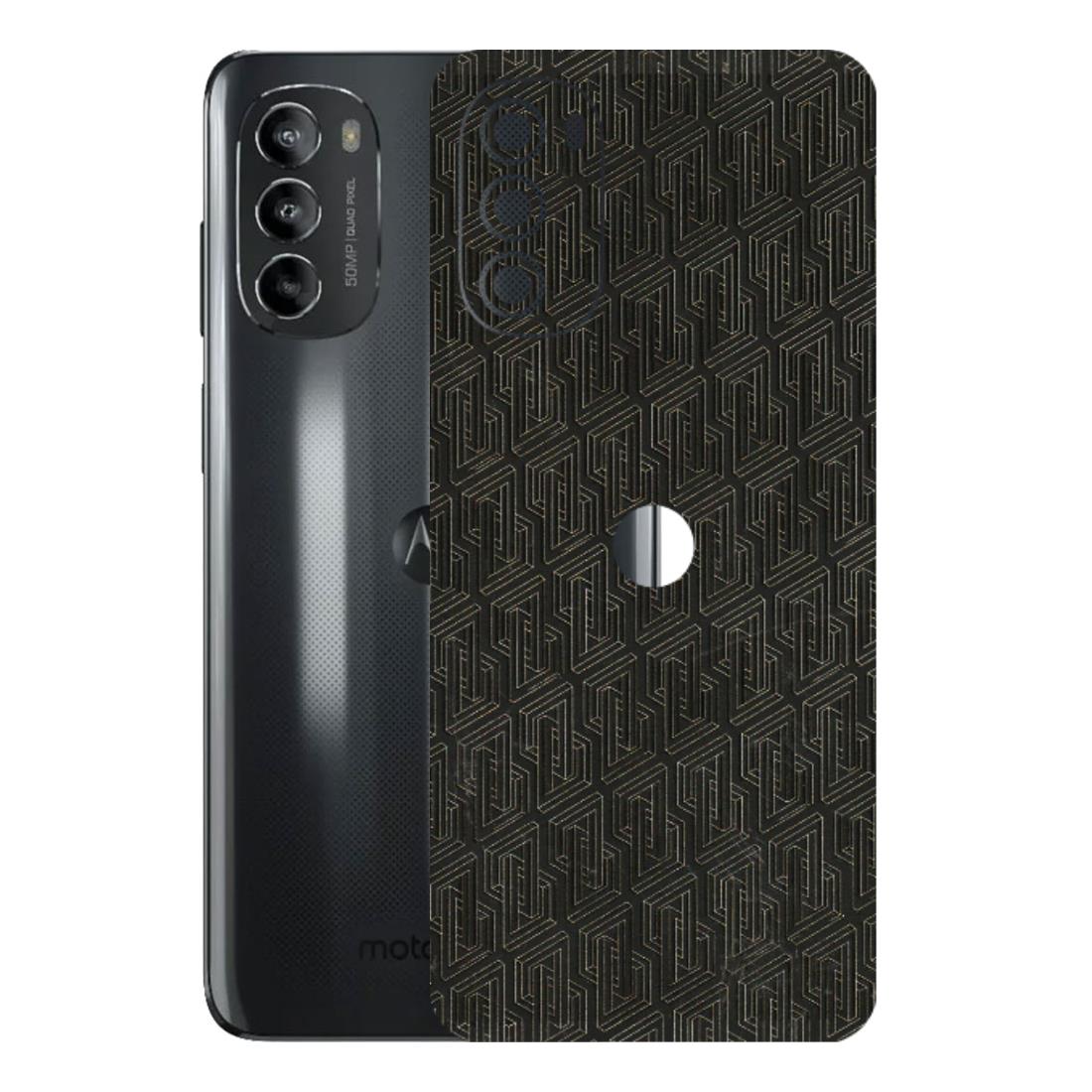 Motorola Phone Skins (All Models) - Black Abstract Pattern - 3D Embossed Finish (L-117) Motorola Moto G82 (5G)