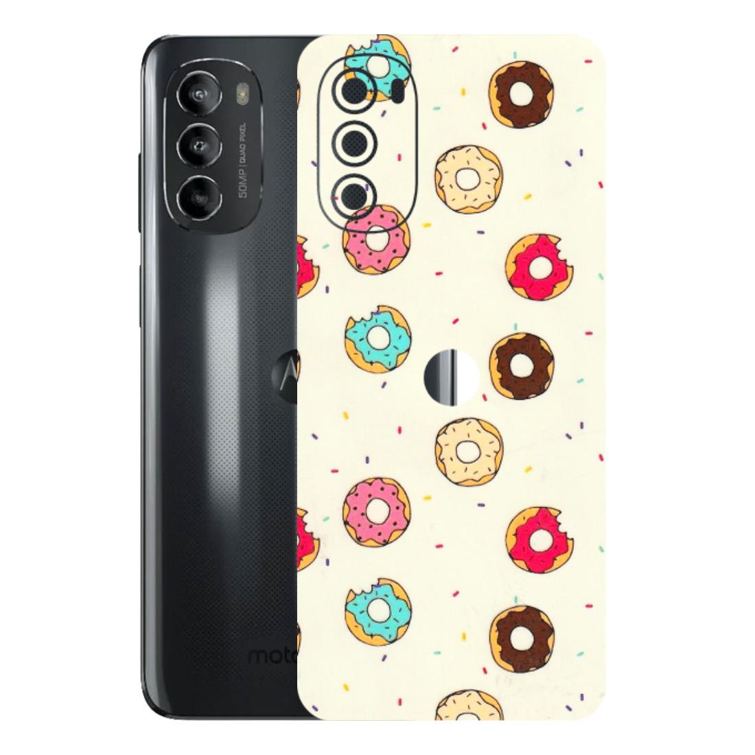 Motorola Phone Skins (All Models) - Mini Donuts Doodle Art - 3D Embossed Finish (L-122) Motorola Moto G82 (5G)