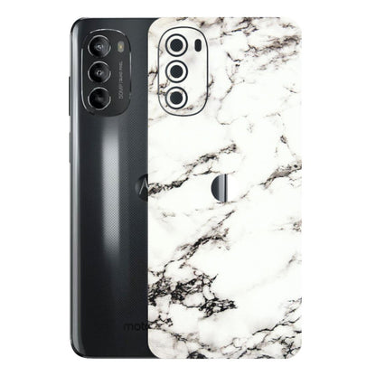 Motorola Phone Skins (All Models) - Black and White Marble Texture - 3D Embossed Finish (L-124) Motorola Moto G82 (5G)