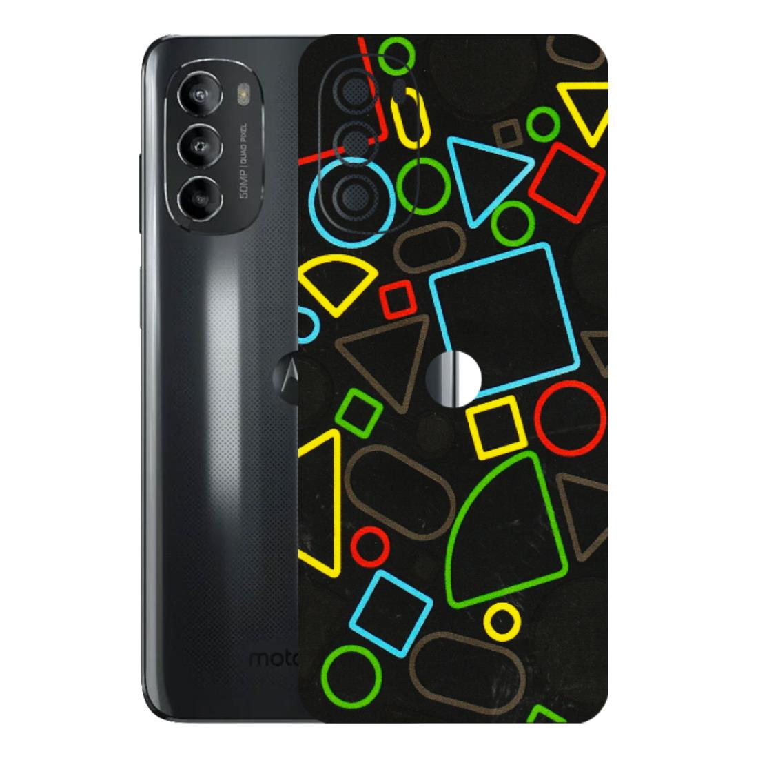 Motorola Phone Skins (All Models) - Black Shapes - 3D Embossed Finish (L-131) Motorola Moto G82 (5G)