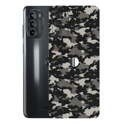 Motorola Phone Skins (All Models) - Black/Grey Camoflaunge - 3D Embossed Finish (L-142) Motorola Moto G82 (5G)