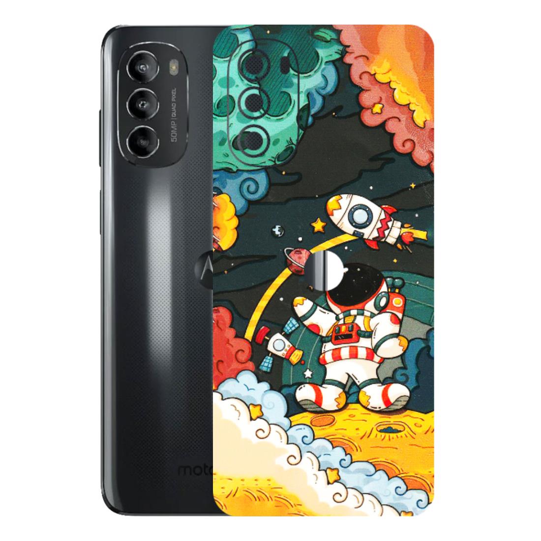 Motorola Phone Skins (All Models) - Astronauts & Spaceship - 3D Embossed Finish (L-145) Motorola Moto G82 (5G)