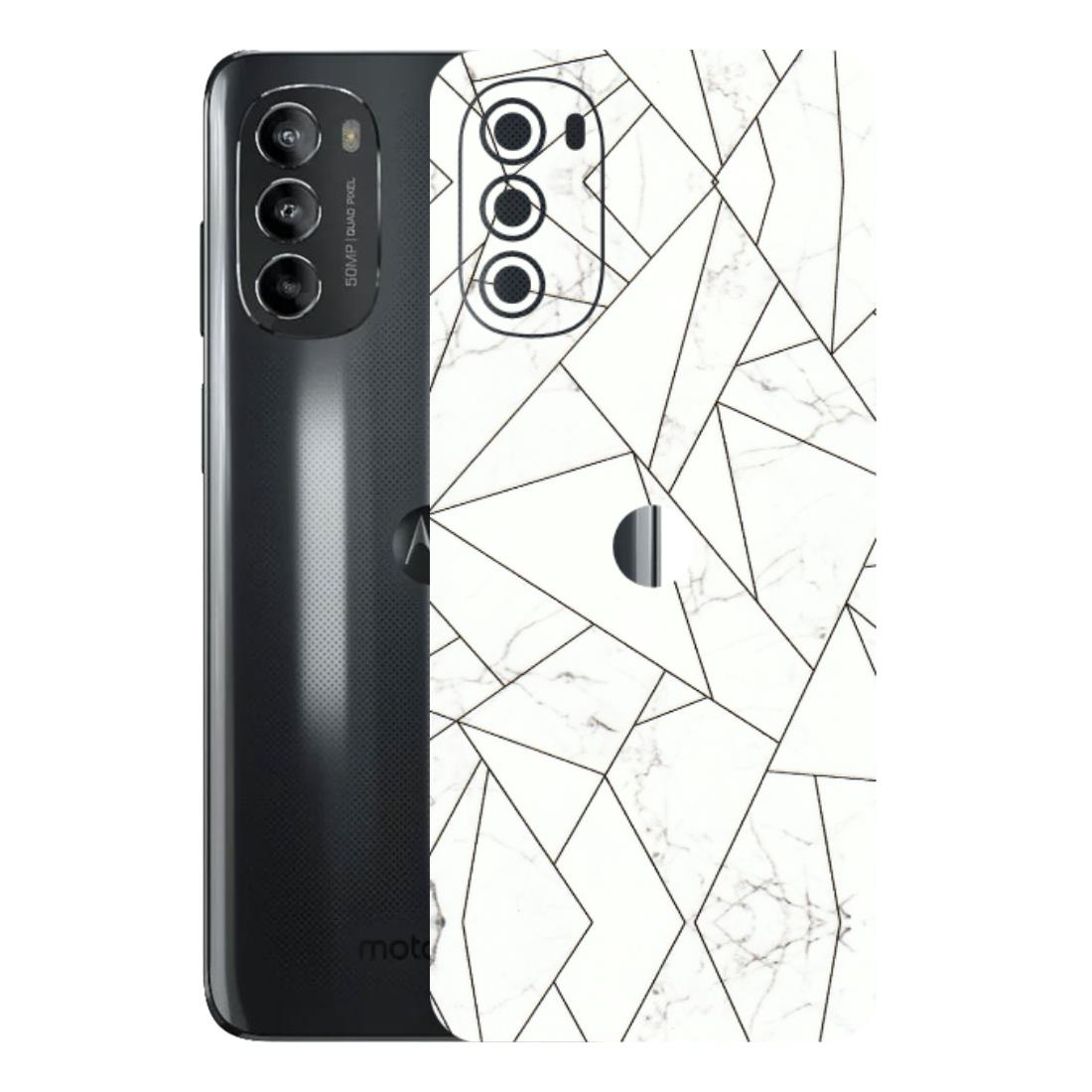 Motorola Phone Skins (All Models) - Luxury White Marble Effect - 3D Embossed Finish (L-168) Motorola Moto G82 (5G)
