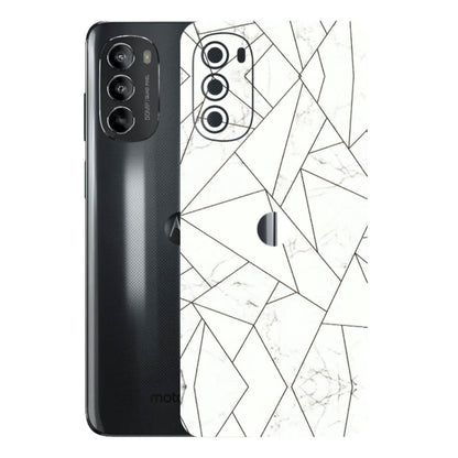 Motorola Phone Skins (All Models) - Luxury White Marble Effect - 3D Embossed Finish (L-168) Motorola Moto G82 (5G)