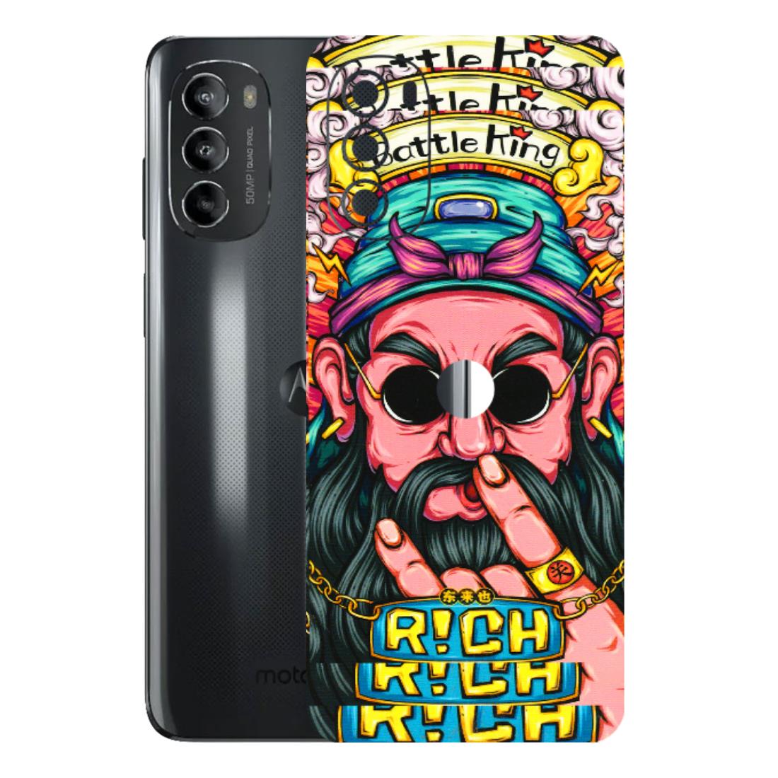 Motorola Phone Skins (All Models) - Battle King Dude Face - 3D Embossed Finish (L-178) Motorola Moto G82 (5G)