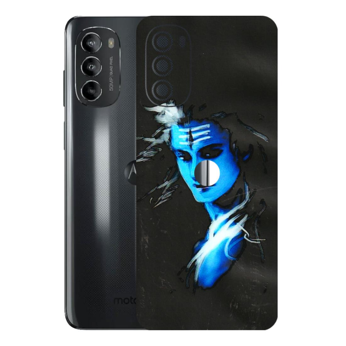 Motorola Phone Skins (All Models) - Har Har Mahadev Blue/Black - 3D Embossed Finish (L-185) Motorola Moto G82 (5G)