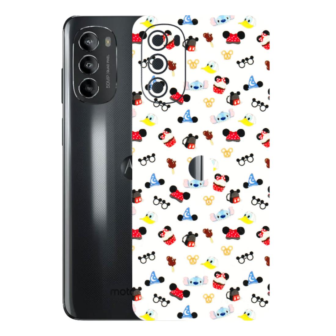 Motorola Phone Skins (All Models) - Minnie Mouse & Donald Doodles s - 3D Embossed Finish (L-194) Motorola Moto G82 (5G)