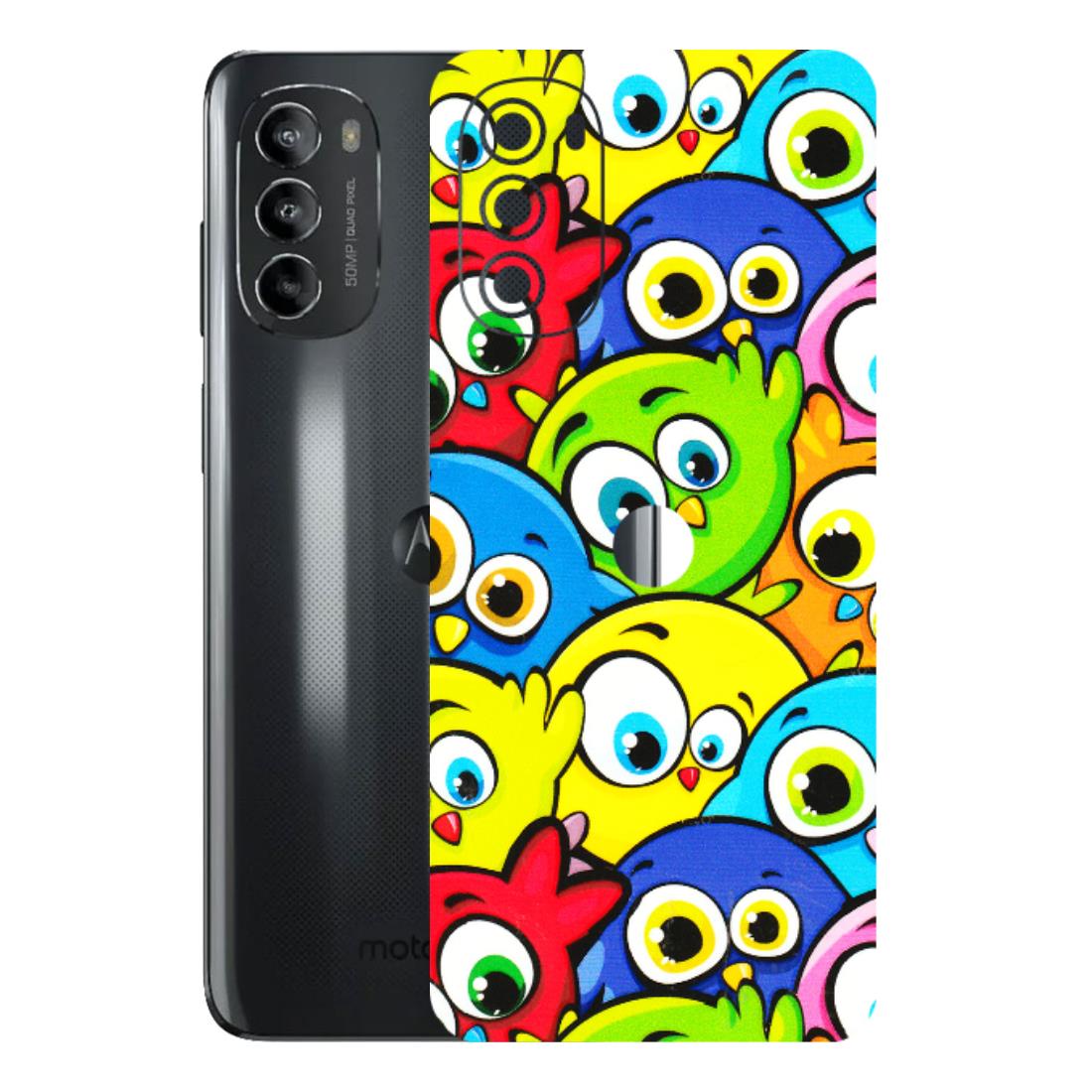 Motorola Phone Skins (All Models) - Cute Fluffy Birds - 3D Embossed Finish (L-213) Motorola Moto G82 (5G)