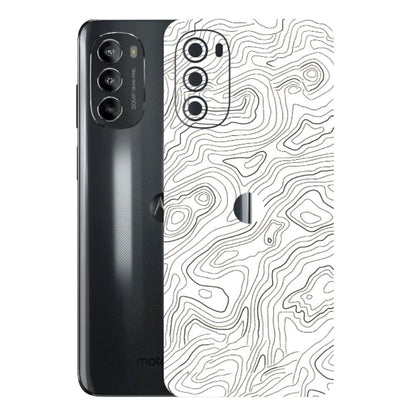 Motorola Phone Skins (All Models) - White Black Swirls - 3D Embossed Finish (L-219) Motorola Moto G82 (5G)