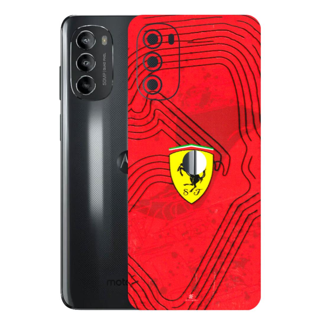 Motorola Phone Skins (All Models) - Red Ferrari Logo Stylish - 3D Embossed Finish (L-238) Motorola Moto G82 (5G)
