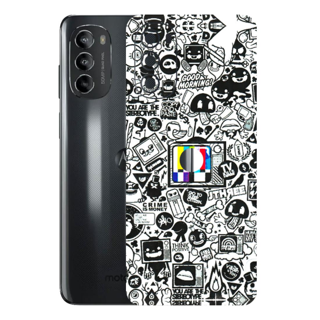Motorola Phone Skins (All Models) - Doodles Positive Art - 3D Embossed Finish (L-263) Motorola Moto G82 (5G)