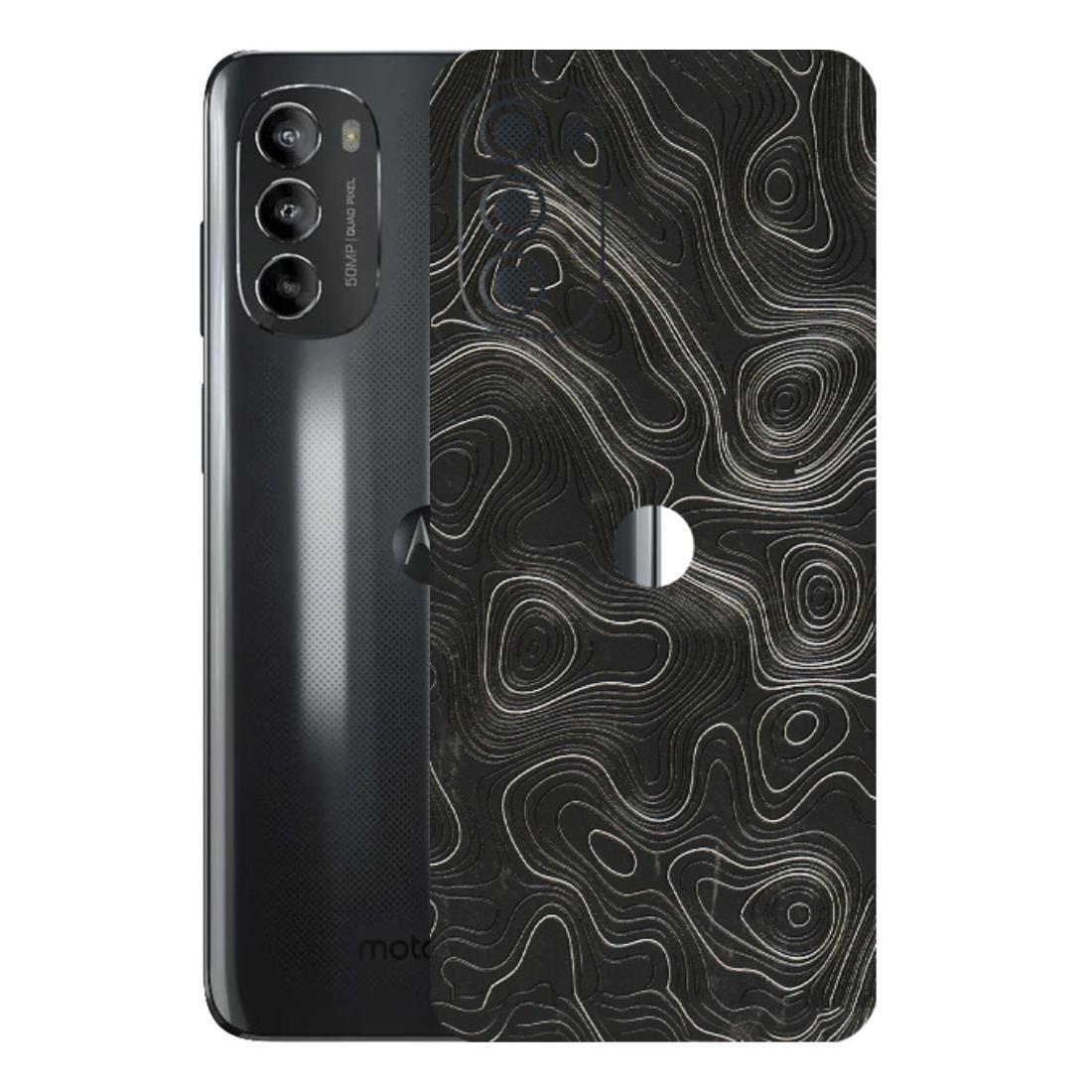 Motorola Phone Skins (All Models) - Abstract White Line Map - 3D Embossed Finish (L-269) Motorola Moto G82 (5G)