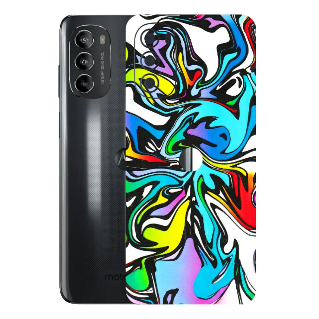 Motorola Phone Skins (All Models) - Abstract Colour Paints - 3D Embossed Finish (L-271) Motorola Moto G82 (5G)