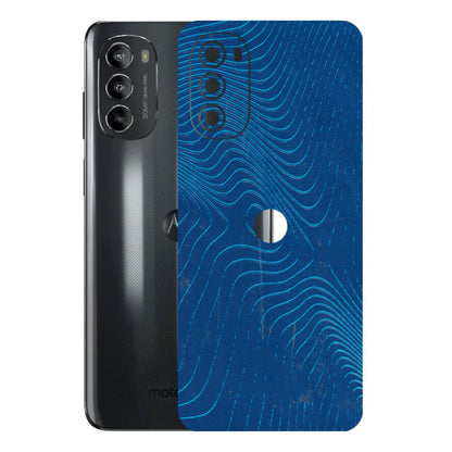 Motorola Phone Skins (All Models) - Abstract Blue Line Map - 3D Embossed Finish (L-272) Motorola Moto G82 (5G)