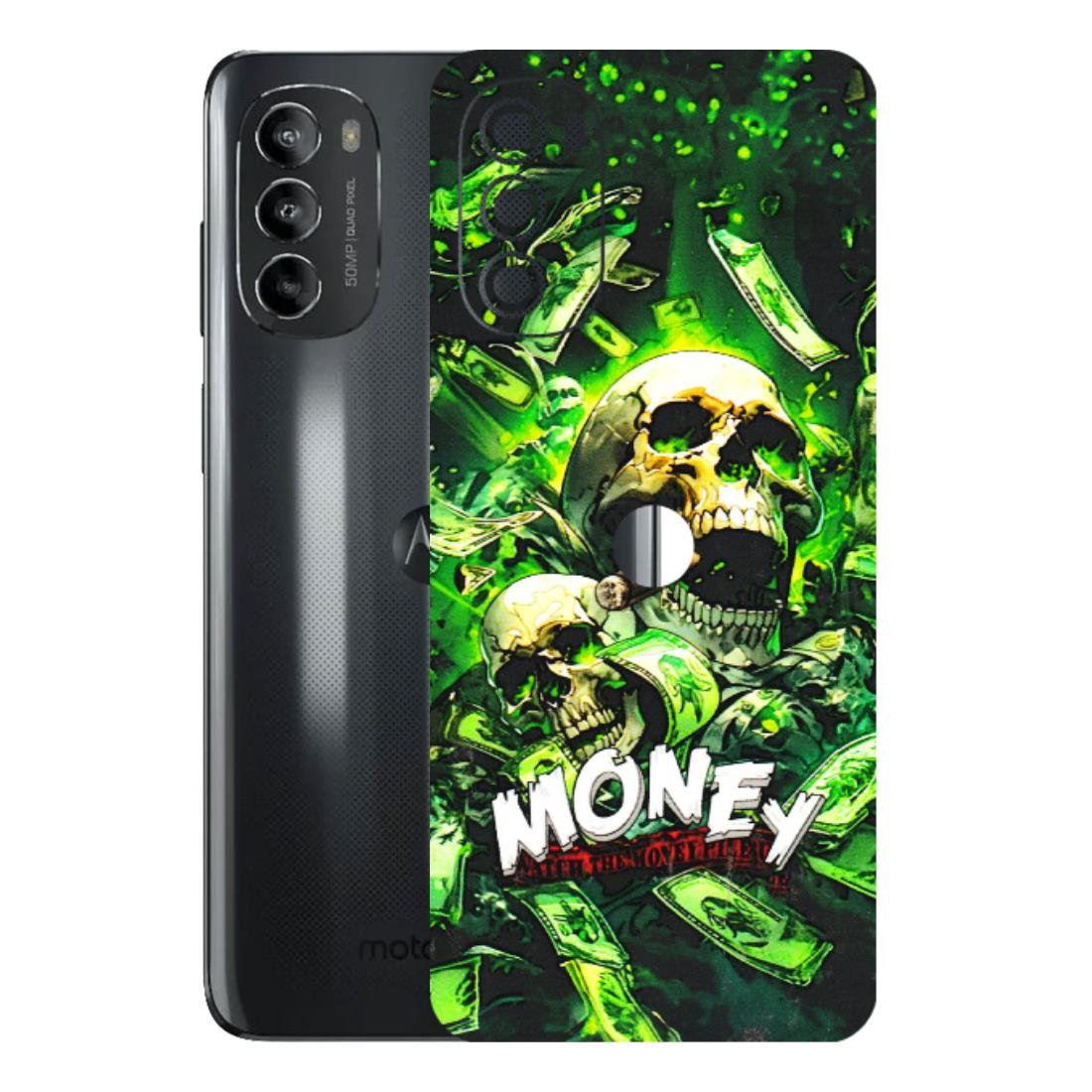 Motorola Phone Skins (All Models) - Skull Money - 3D Embossed Finish (L-303) Motorola Moto G82 (5G)