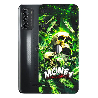Motorola Phone Skins (All Models) - Skull Money - 3D Embossed Finish (L-303) Motorola Moto G82 (5G)