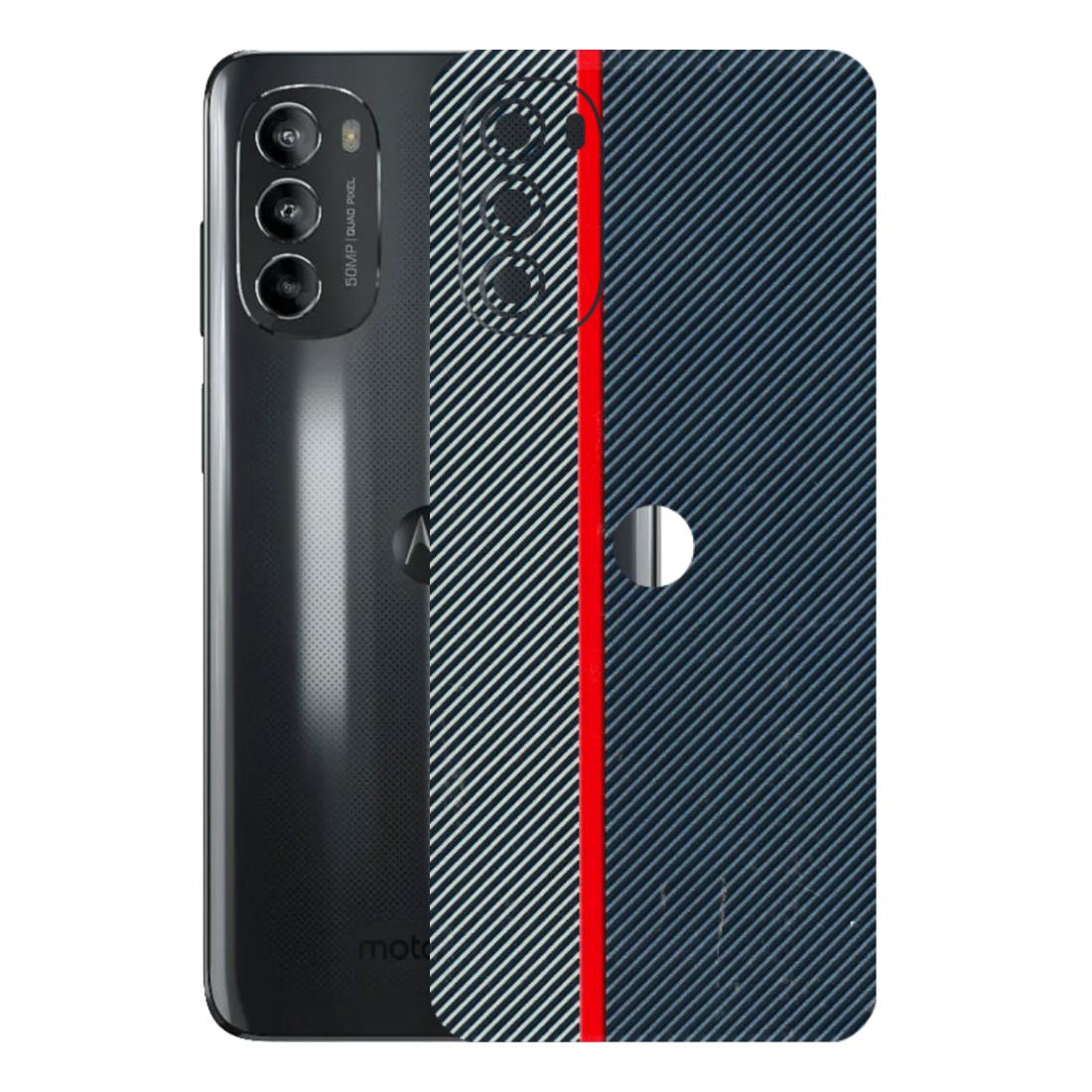 Motorola Phone Skins (All Models) - Blue Sober Lines - 3D Embossed Finish (L-305) Motorola Moto G82 (5G)