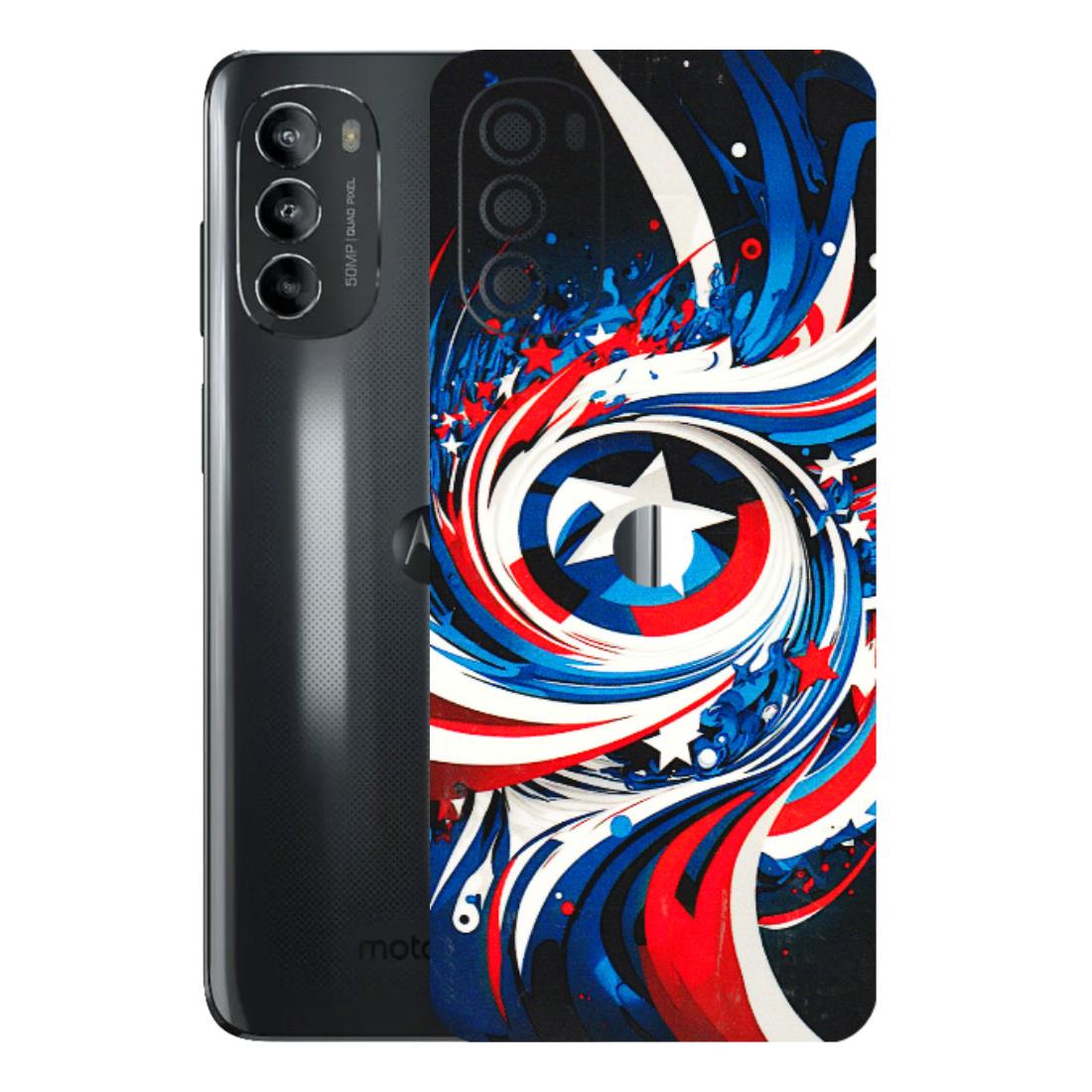 Motorola Phone Skins (All Models) - Captain America Logo - 3D Embossed Finish (L-307) Motorola Moto G82 (5G)