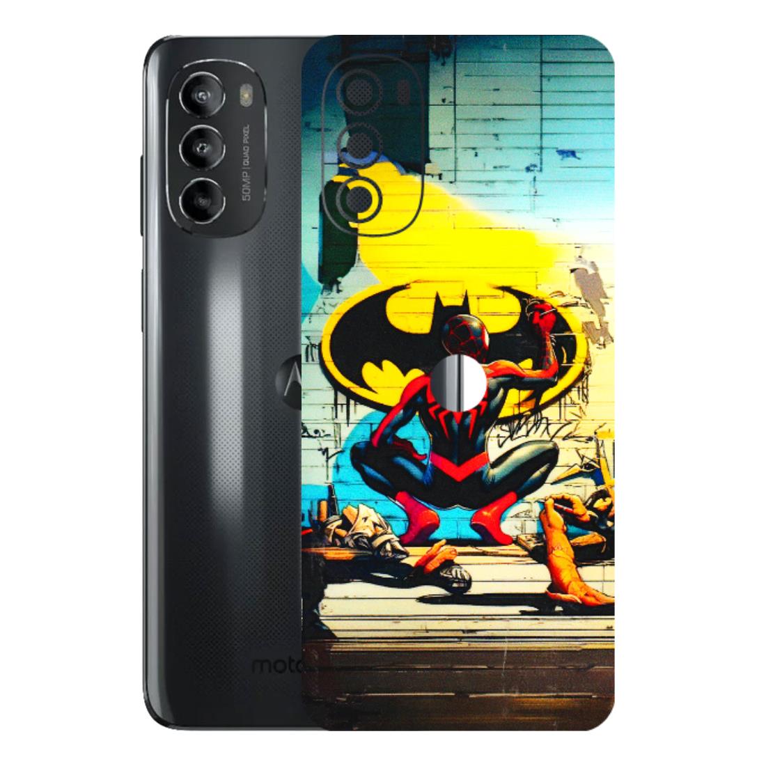 Motorola Phone Skins (All Models) - New Spiderman Bat Logo - 3D Embossed Finish (L-309) Motorola Moto G82 (5G)