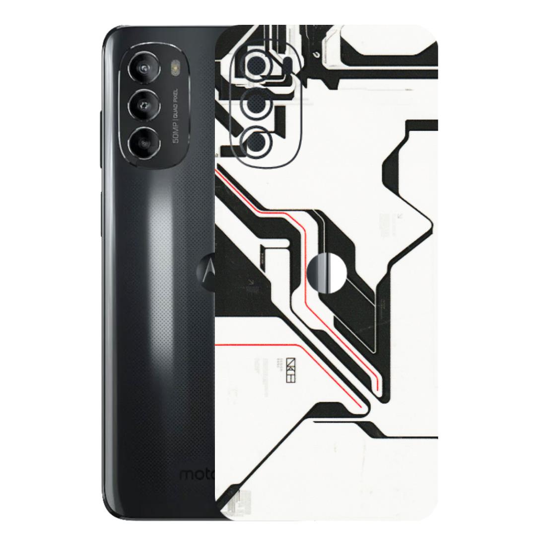 Motorola Phone Skins (All Models) - White Techy Logo - 3D Embossed Finish (L-312) Motorola Moto G82 (5G)