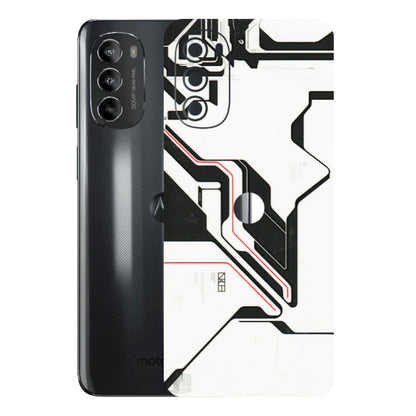 Motorola Phone Skins (All Models) - White Techy Logo - 3D Embossed Finish (L-312) Motorola Moto G82 (5G)