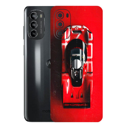 Motorola Phone Skins (All Models) - Red Porsche Car Logo - 3D Embossed Finish (L-315) Motorola Moto G82 (5G)