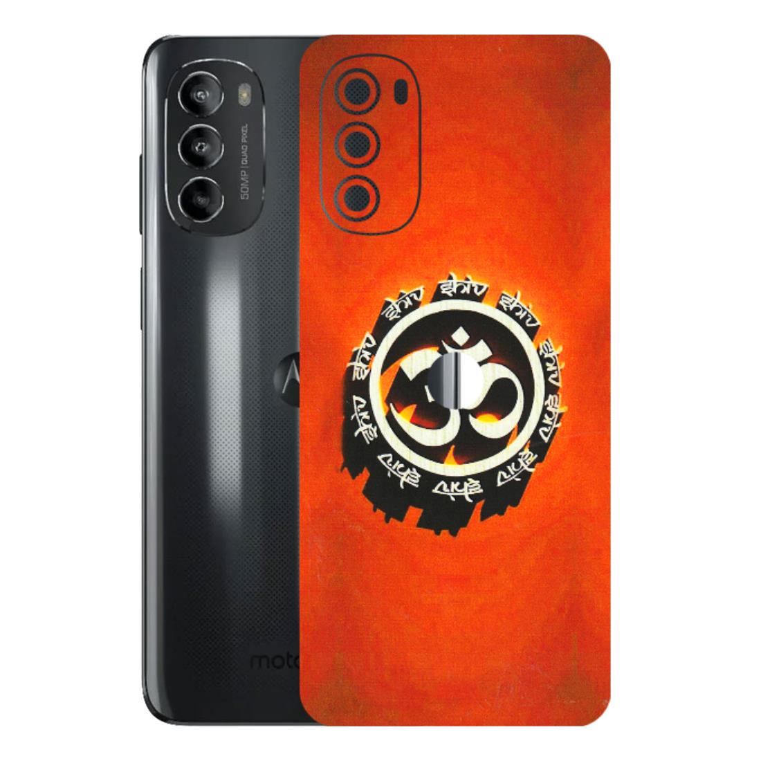 Motorola Phone Skins (All Models) - Aum Shiv Orange - 3D Embossed Finish (L-32) Motorola Moto G82 (5G)