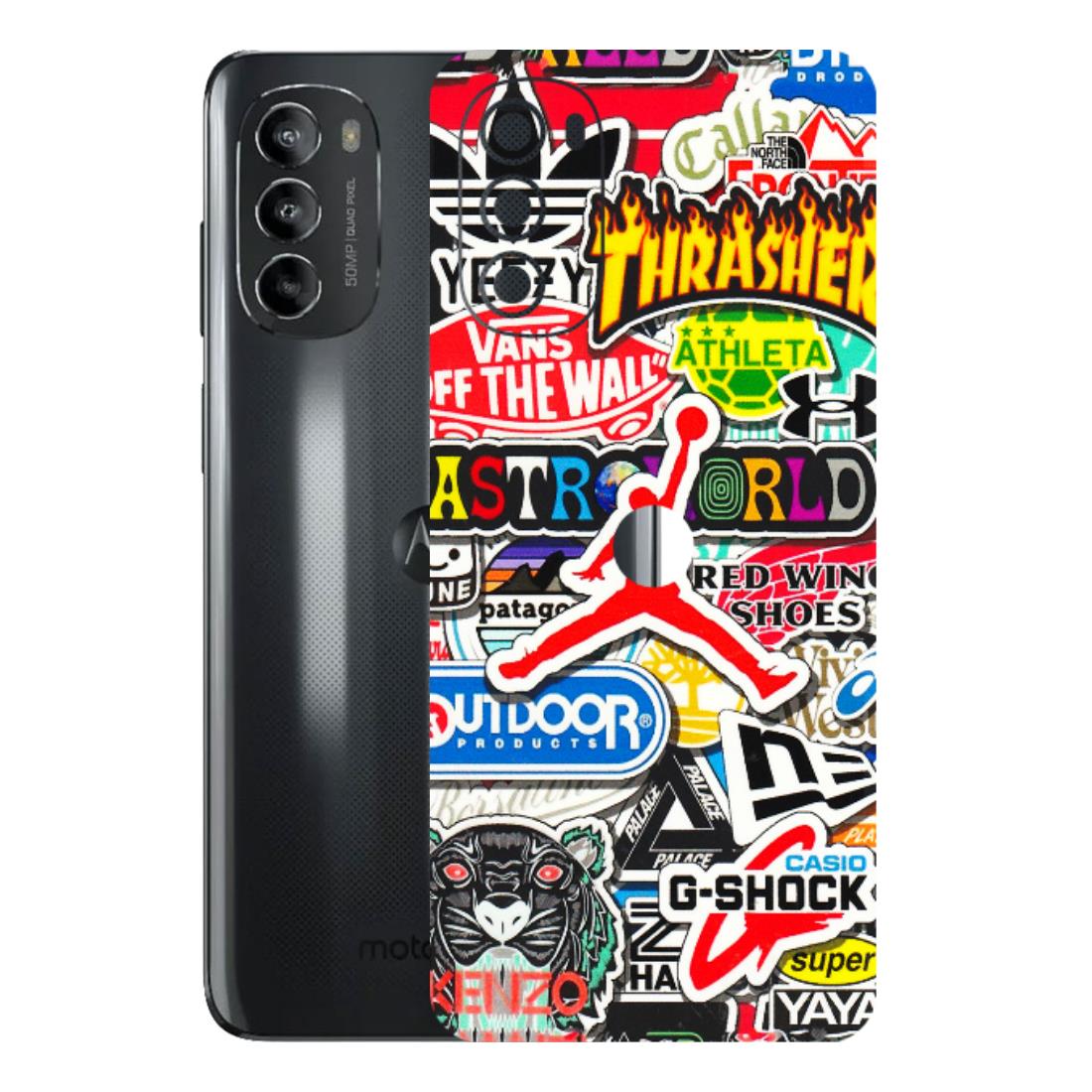 Motorola Phone Skins (All Models) - Multi Brands Sticker Graffiti - 3D Embossed Finish (L-37) Motorola Moto G82 (5G)