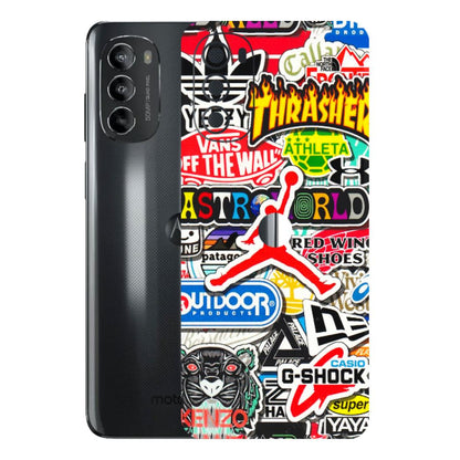 Motorola Phone Skins (All Models) - Multi Brands Sticker Graffiti - 3D Embossed Finish (L-37) Motorola Moto G82 (5G)