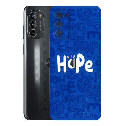 Motorola Phone Skins (All Models) - Hope Doodles Blue - 3D Embossed Finish (L-43) Motorola Moto G82 (5G)