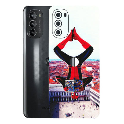 Motorola Phone Skins (All Models) - Spiderman Hanging - 3D Embossed Finish (L-53) Motorola Moto G82 (5G)