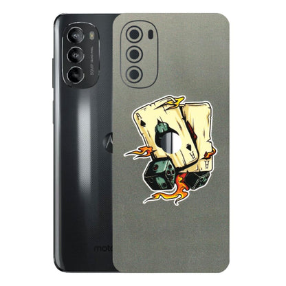 Motorola Phone Skins (All Models) - Grey Cards Of Ace - 3D Embossed Finish (L-77) Motorola Moto G82 (5G)