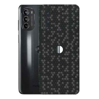 Motorola Phone Skins (All Models) - Black Grey Honeycomb Sober - 3D Embossed Finish (L-85) Motorola Moto G82 (5G)