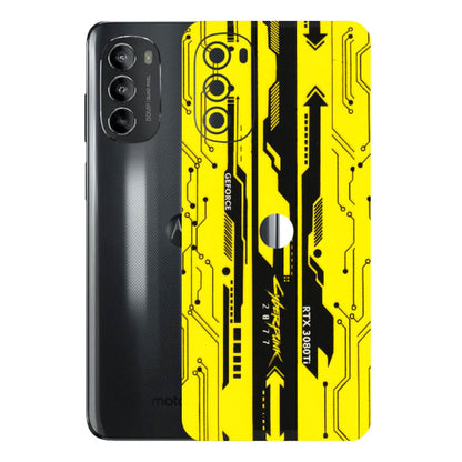 Motorola Phone Skins (All Models) - Yellow Cyberpunk - 3D Embossed Finish (L-93) Motorola Moto G82 (5G)