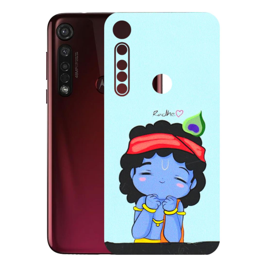 Motorola Phone Skins (All Models) - Radhe Radhe Cute Toon - 3D Embossed Finish (L-05) Motorola Moto G8 Plus